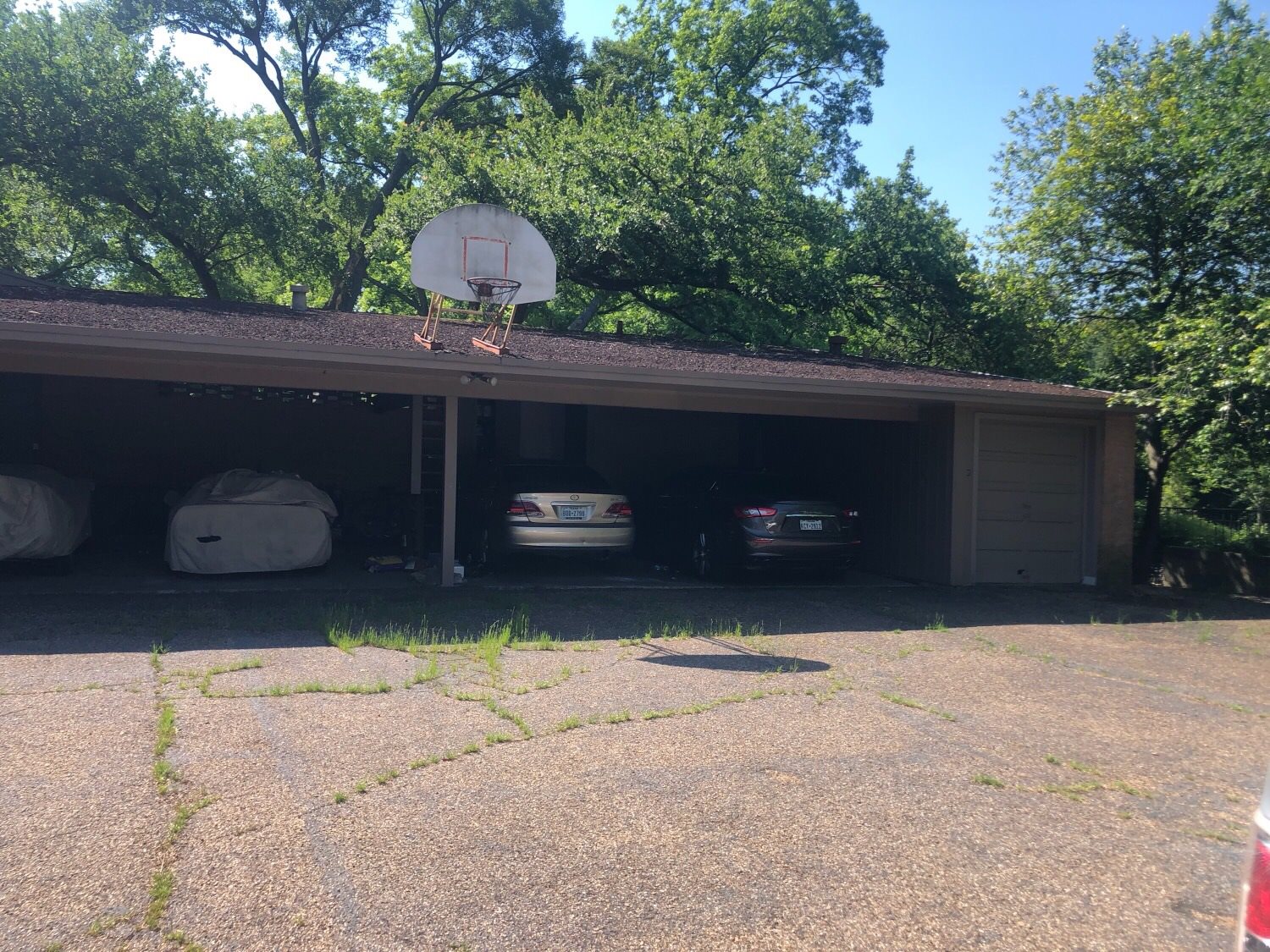 Residential carport before adding garage doors A1