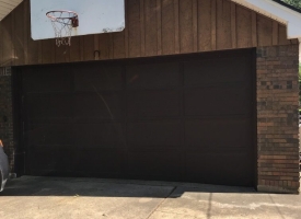 Broken garage door after