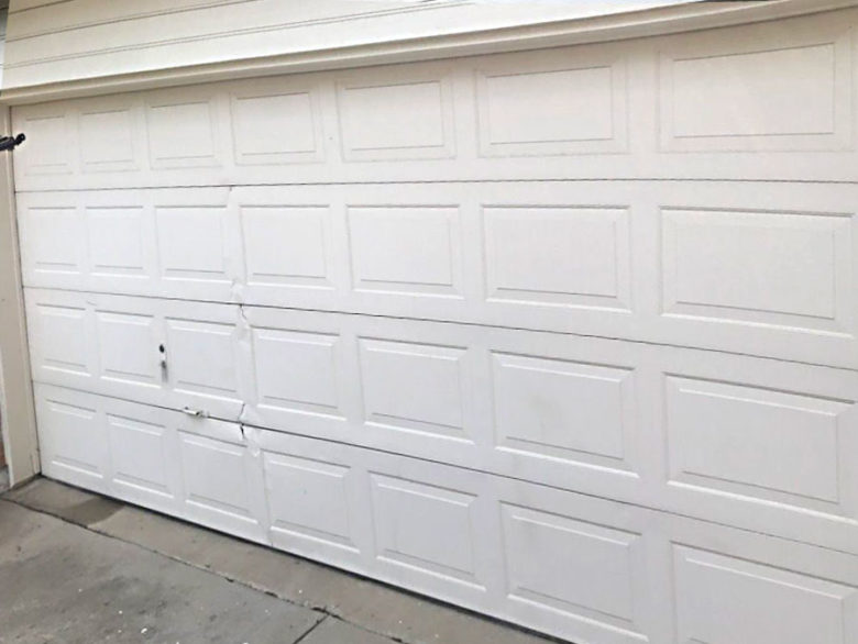 Dented Garage Replacement - Before