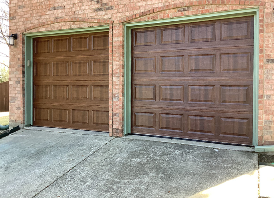 Home with brown Overhead Garage Door in Plano, Frisco, McKinney, Dallas, Greenville, TX, and Nearby Cities